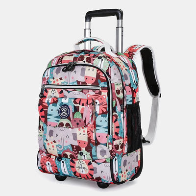 Dual Use Backpack For Travel Pull Rod Rolling Tote