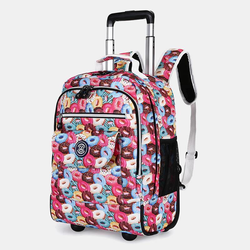 Dual Use Backpack For Travel Pull Rod Rolling Tote