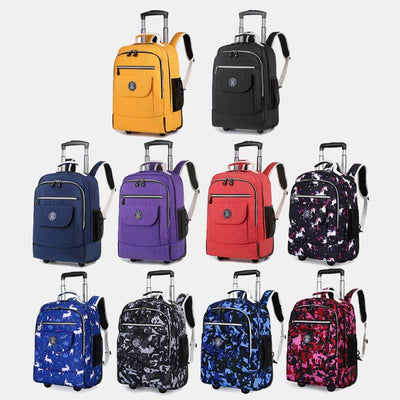 Dual Use Backpack For Travel Pull Rod Rolling Tote