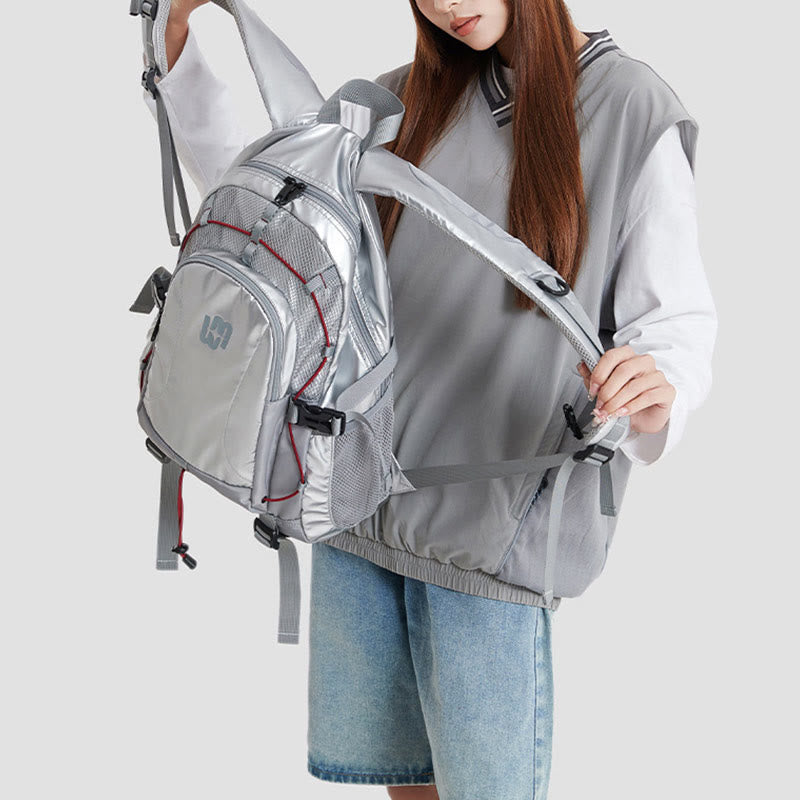 Metallic Color School Bookbag Backpack for College Travel Sport