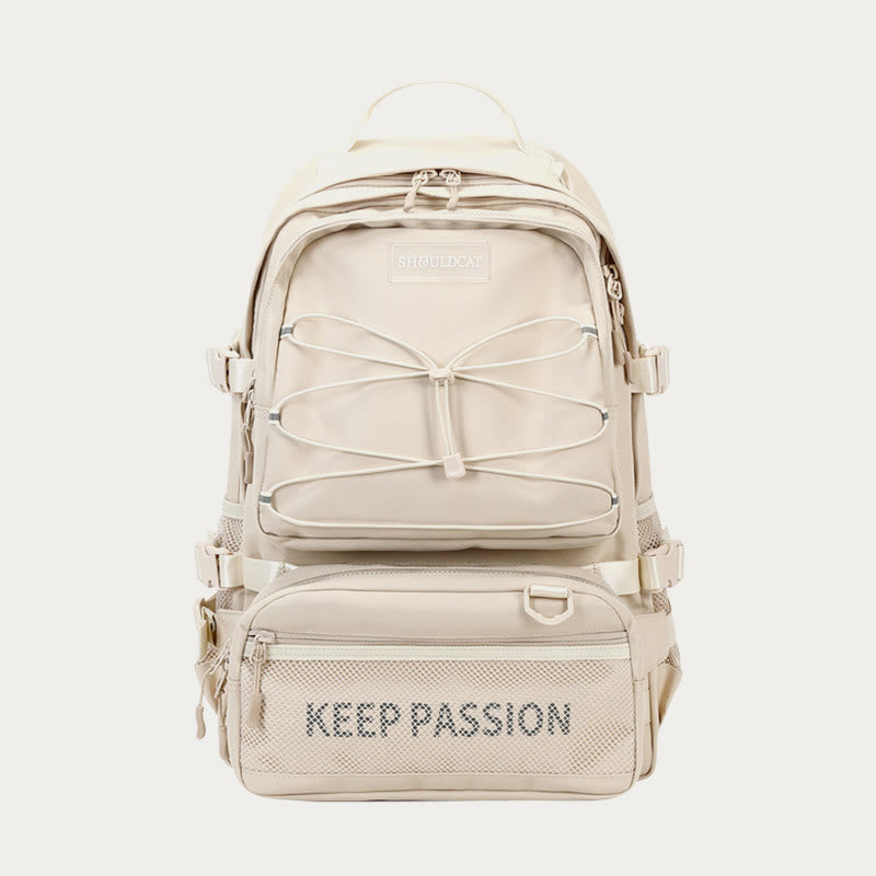 KEEP PASSION School Backpack for Teen College with Detachable Waist Pack
