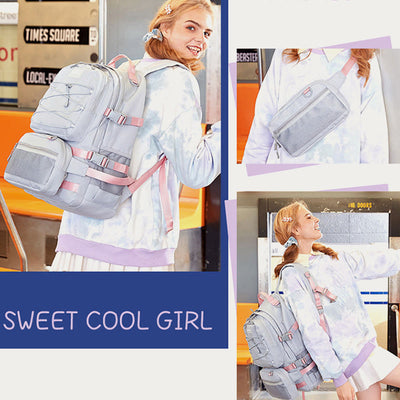 KEEP PASSION School Backpack for Teen College with Detachable Waist Pack