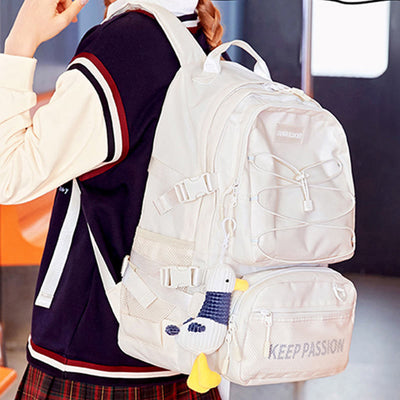 KEEP PASSION School Backpack for Teen College with Detachable Waist Pack