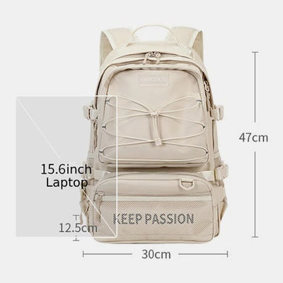 KEEP PASSION School Backpack for Teen College with Detachable Waist Pack