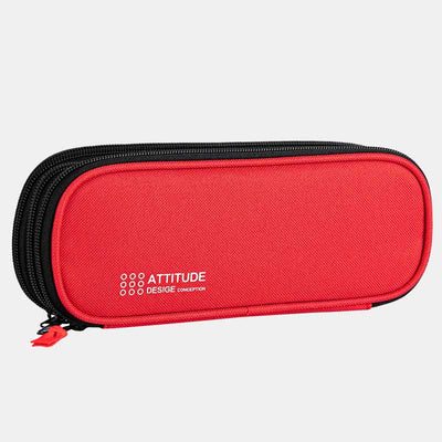 Triple Zip Big Capacity Pencil Case Office College School Pen Pouch
