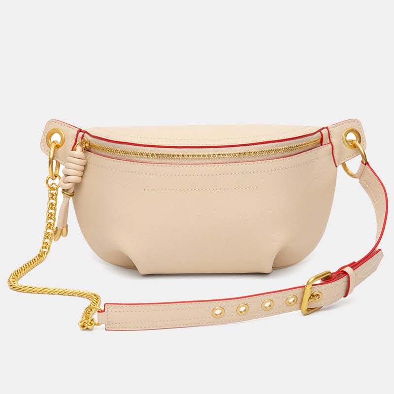Genuine Leather Large Capacity Crossbody Bag Waist Bag