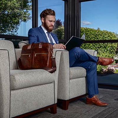 Genuine Leather Large Capacity Retro Briefcase