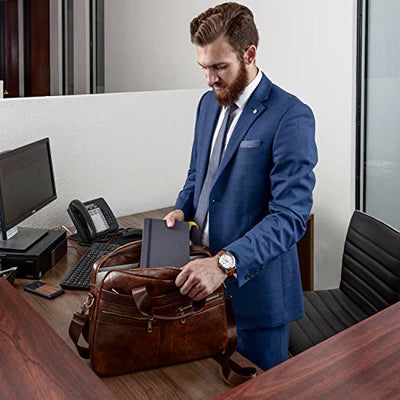 Genuine Leather Large Capacity Retro Briefcase