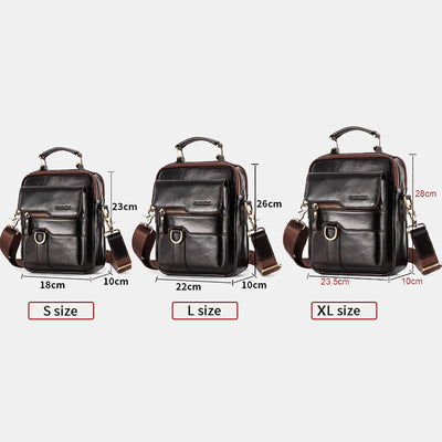 Genuine Leather Crossbody Bag Vintage Messenger Handbag for Men