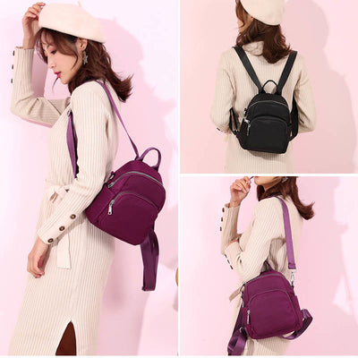 Waterproof Casual Mini Backpack Convertible Shoulder Bag Daypack for Women