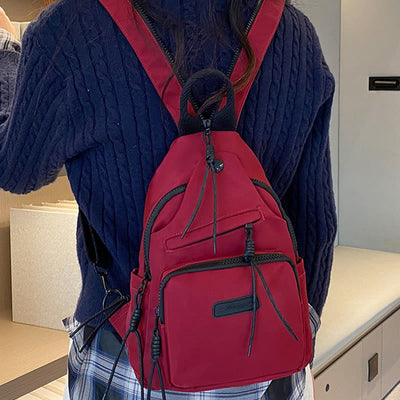 Casual Hiking Daypack Nylon Crossbody Bag Sling Backpack for Women