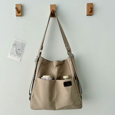 Lightweight Nylon Tote Convertible Backpack Purse Hobo Bag for Women - Tan - Nylon - image 14