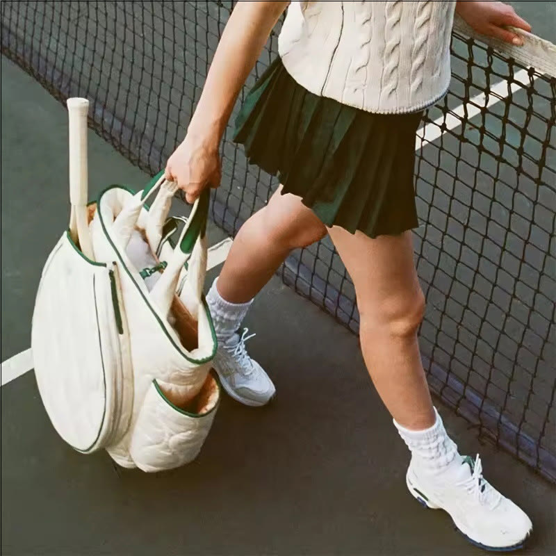 Quilted Tennis Racket Shoulder Bag Tote Convertible Backpack Pickleball Bag