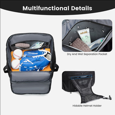 Baseball Backpack Equipment Bag Softball Bat Bag with Shoe Compartment