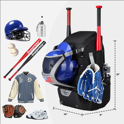 Baseball Backpack Equipment Bag Softball Bat Bag with Shoe Compartment