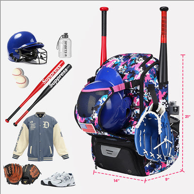 Baseball Backpack Equipment Bag Softball Bat Bag with Shoe Compartment