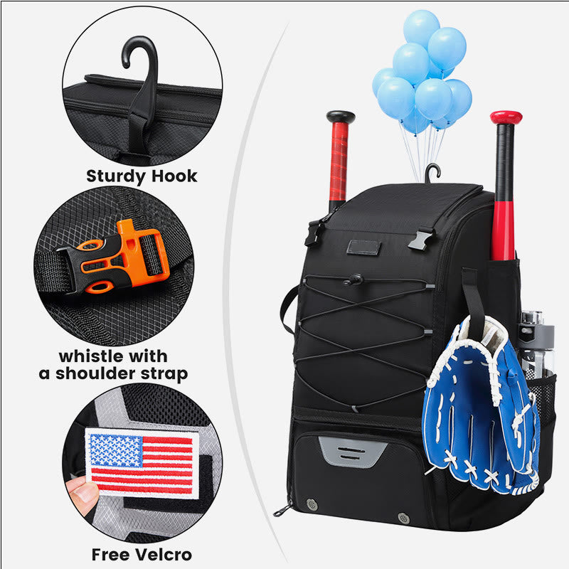 Baseball Backpack Equipment Bag Softball Bat Bag with Shoe Compartment