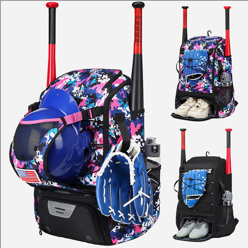 Baseball Backpack Equipment Bag Softball Bat Bag with Shoe Compartment