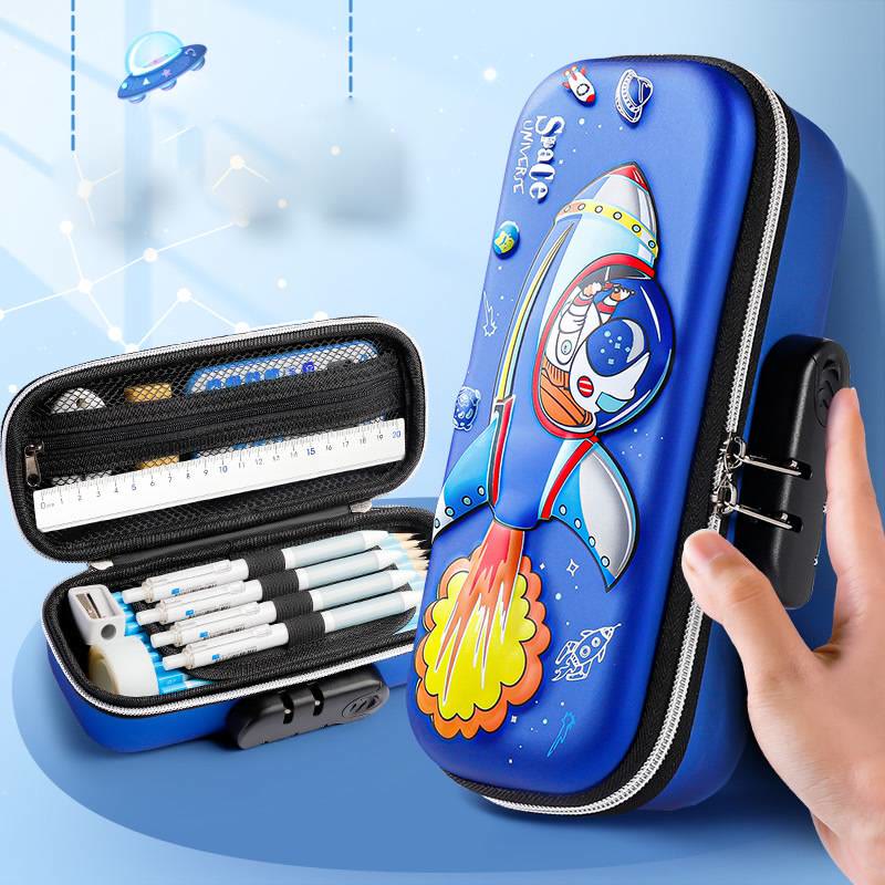 Cute Pencil Case For Kids Large Capacity Coded Lock Case