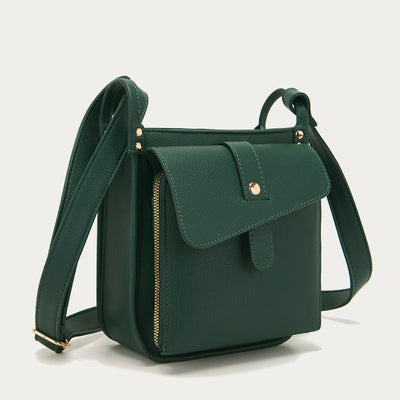 Vintage Multi-Pocket Soft Pebbled Vegan Leather Small Crossbody Bag