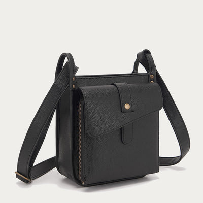 Vintage Multi-Pocket Soft Pebbled Vegan Leather Small Crossbody Bag