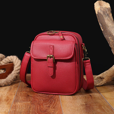 Small Trendy Crossbody Bag for Women Vegan Leather Multi-Pocket for Storage