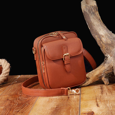 Small Trendy Crossbody Bag for Women Vegan Leather Multi-Pocket for Storage
