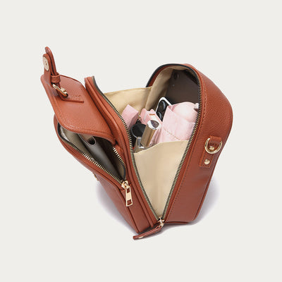 Small Trendy Crossbody Bag for Women Vegan Leather Multi-Pocket for Storage