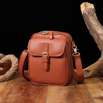 Small Trendy Crossbody Bag for Women Vegan Leather Multi-Pocket for Storage