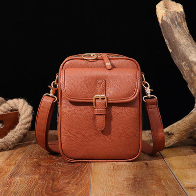 Small Trendy Crossbody Bag for Women Vegan Leather Multi-Pocket for Storage