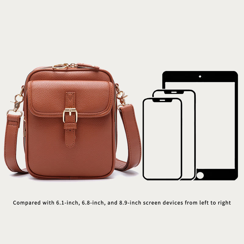Small Trendy Crossbody Bag for Women Vegan Leather Multi-Pocket for Storage