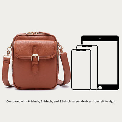 Small Trendy Crossbody Bag for Women Vegan Leather Multi-Pocket for Storage