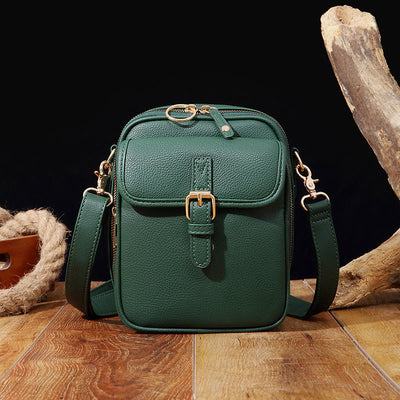 Small Trendy Crossbody Bag for Women Vegan Leather Multi-Pocket for Storage