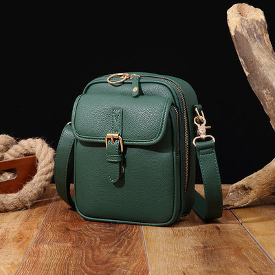 Small Trendy Crossbody Bag for Women Vegan Leather Multi-Pocket for Storage