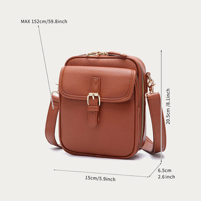 Small Trendy Crossbody Bag for Women Vegan Leather Multi-Pocket for Storage