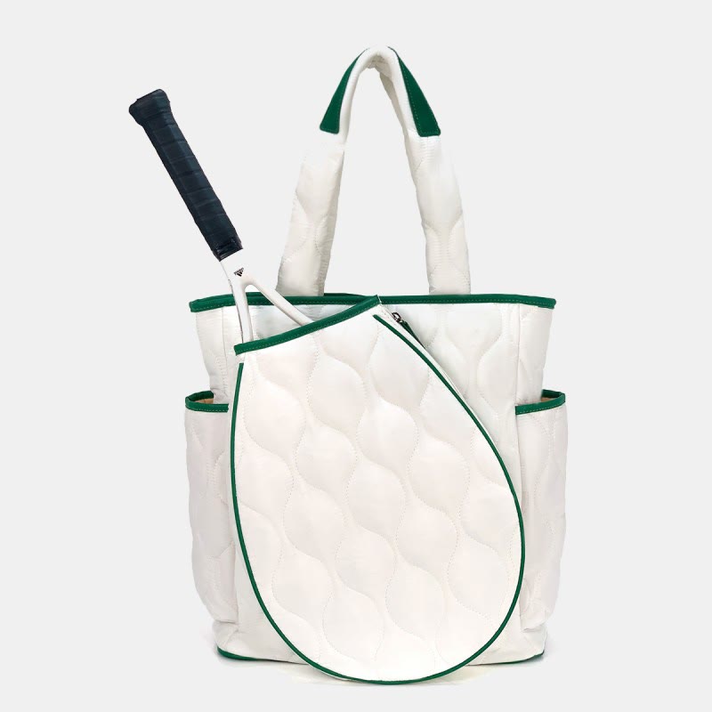 Quilted Tennis Racket Shoulder Bag Tote Convertible Backpack Pickleball Bag
