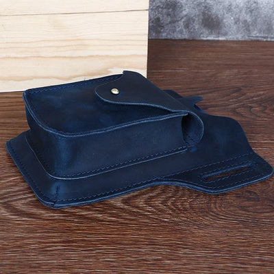 Real Leather Phone Holster 6.5" Phone Belt Pouch Waist Bag with Belt Loop