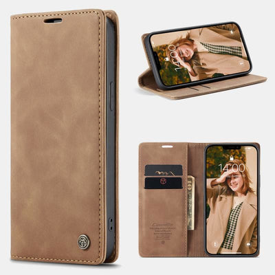 Leather Phone Case Phone Bag for iPhone Samsung with Card Holder Banknote Pocket