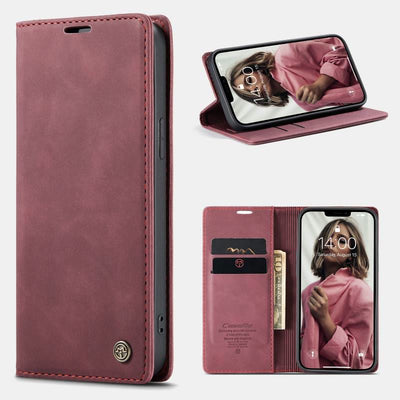 Leather Phone Case Phone Bag for iPhone Samsung with Card Holder Banknote Pocket