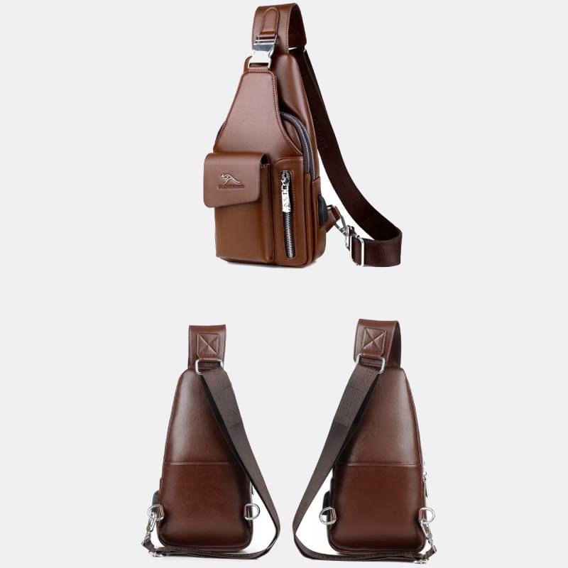 Multi-Compartment Wearing-Resisting Sling Bag with USB Charging Port