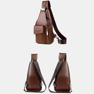 Multi-Compartment Wearing-Resisting Sling Bag with USB Charging Port