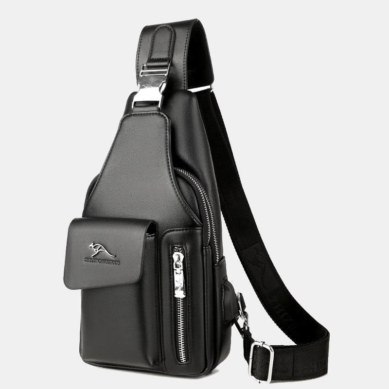 Multi-Compartment Wearing-Resisting Sling Bag with USB Charging Port