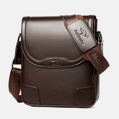 Leather Messenger Bag for Men Waterproof Vintage Crossbody Shoulder Bag