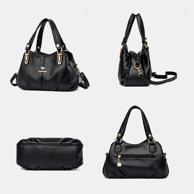 Women's Leather Handbag Multi-Compartment Tote Crossbody Shoulder Bag Hobo Bag
