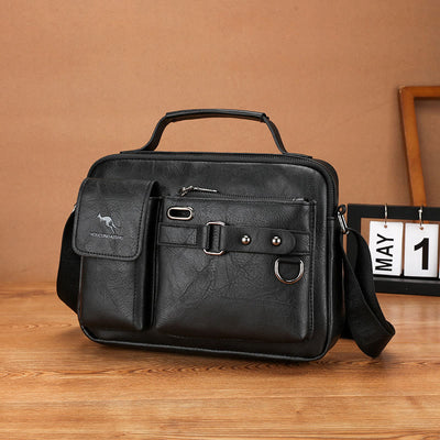 Classic Messenger Bag For Men Business Leather Crossbody Satchel Purse