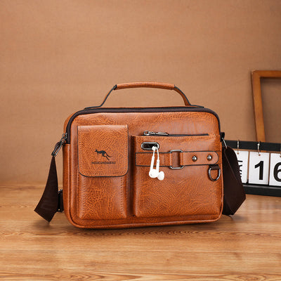 Classic Messenger Bag For Men Business Leather Crossbody Satchel Purse