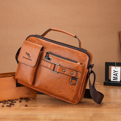 Classic Messenger Bag For Men Business Leather Crossbody Satchel Purse