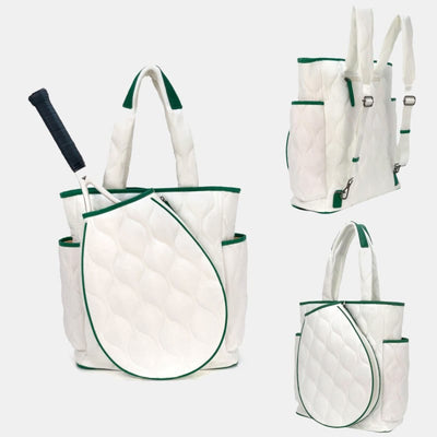 Quilted Tennis Racket Shoulder Bag Tote Convertible Backpack Pickleball Bag