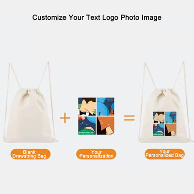 Custom Logo Drawstring Backpack 16 Colors Options Bulk Wholesale Canvas Bag