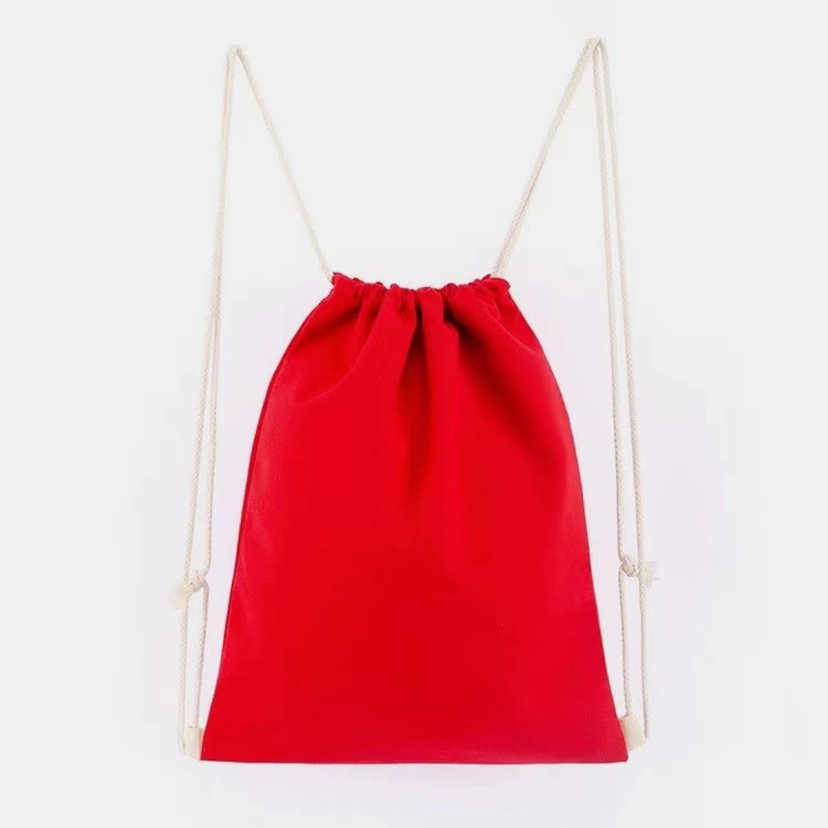 Custom Logo Drawstring Backpack 16 Colors Options Bulk Wholesale Canvas Bag